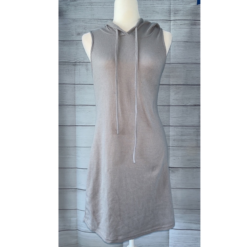 Shein Unity Solid Drawstring Hooded Dress - Picture 6 of 7